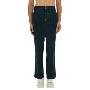 HELMUT LANG Men's Pleated Zip Front Trousers Men GREEN Pants